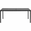 Global Industrial 70 Rectangular Resin Outdoor Dining Table, Black 436984BK